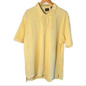 IZOD Silk Wash Cotton Polo Golf Shirt Yellow Size XXL